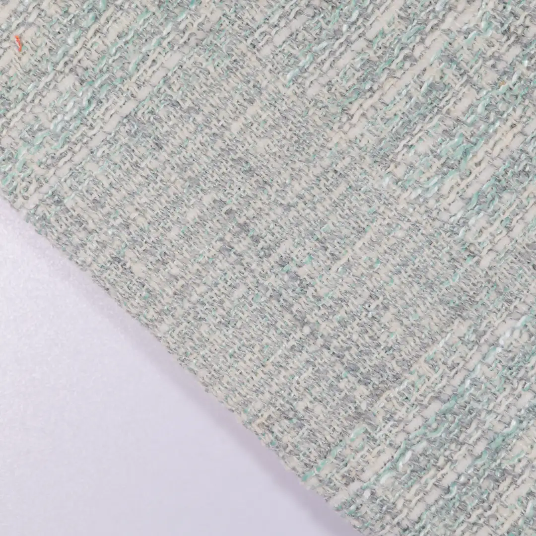 China Fabric for Jackets,Skirt Chanel-Style Fabric Woolen Polyester Rayon Linen blue color buy from China wholesaler bulk order at wholesale price free worldwide shipping Alibaba