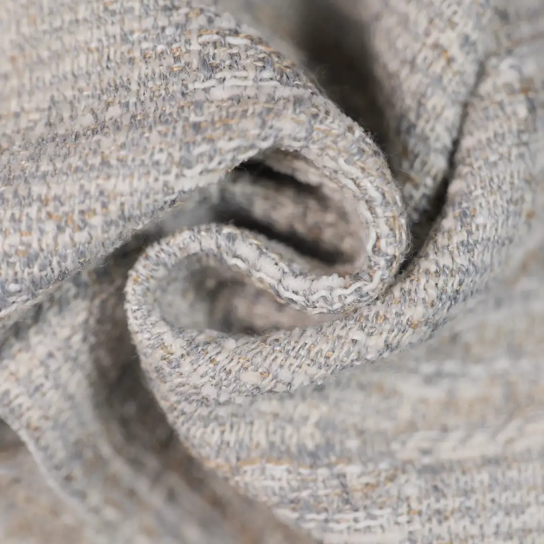 China Fabric for Jackets,Skirt Chanel-Style Fabric Woolen Polyester Rayon Linen grey color buy from China wholesaler bulk order at wholesale price free worldwide shipping Alibaba