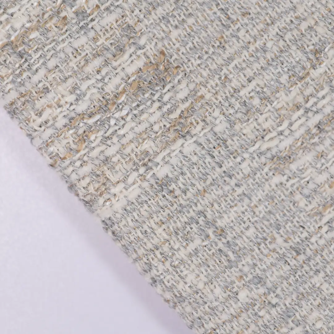 China Fabric for Jackets,Skirt Chanel-Style Fabric Woolen Polyester Rayon Linen grey color buy from China wholesaler bulk order at wholesale price free worldwide shipping Alibaba