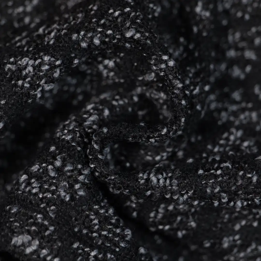 China Fabric for Jackets,Skirt Chanel-Style Fabric Woolen Polyester black color buy from China wholesaler bulk order at wholesale price free worldwide shipping Alibaba
