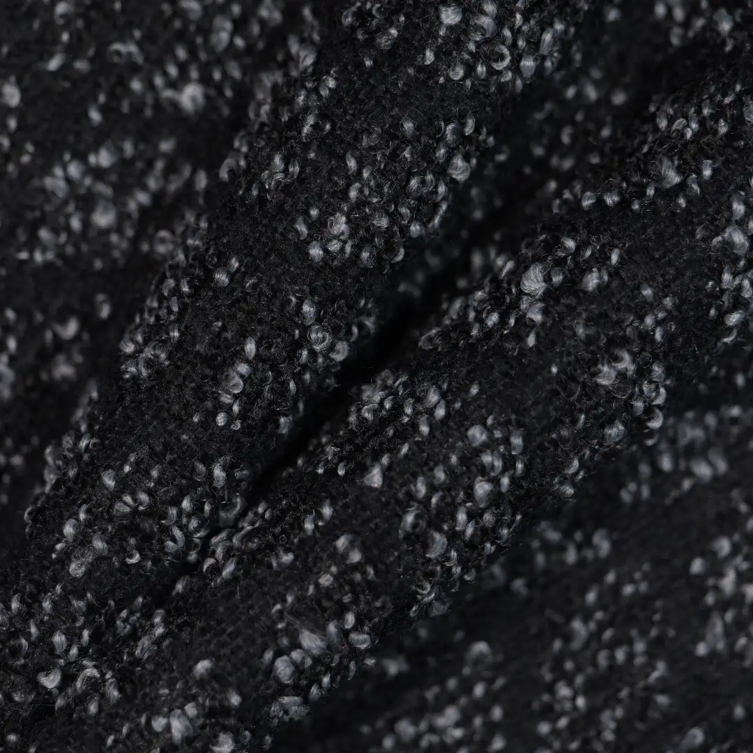 China Fabric for Jackets,Skirt Chanel-Style Fabric Woolen Polyester black color buy from China wholesaler bulk order at wholesale price free worldwide shipping Alibaba