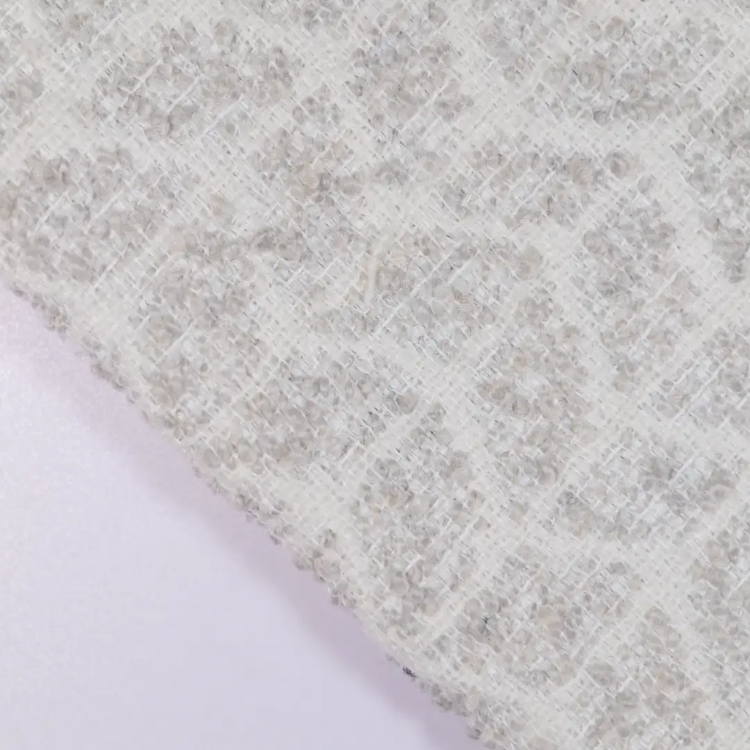 China Fabric for Jackets,Skirt Chanel-Style Fabric Woolen Polyester grey color buy from China wholesaler bulk order at wholesale price free worldwide shipping Alibaba