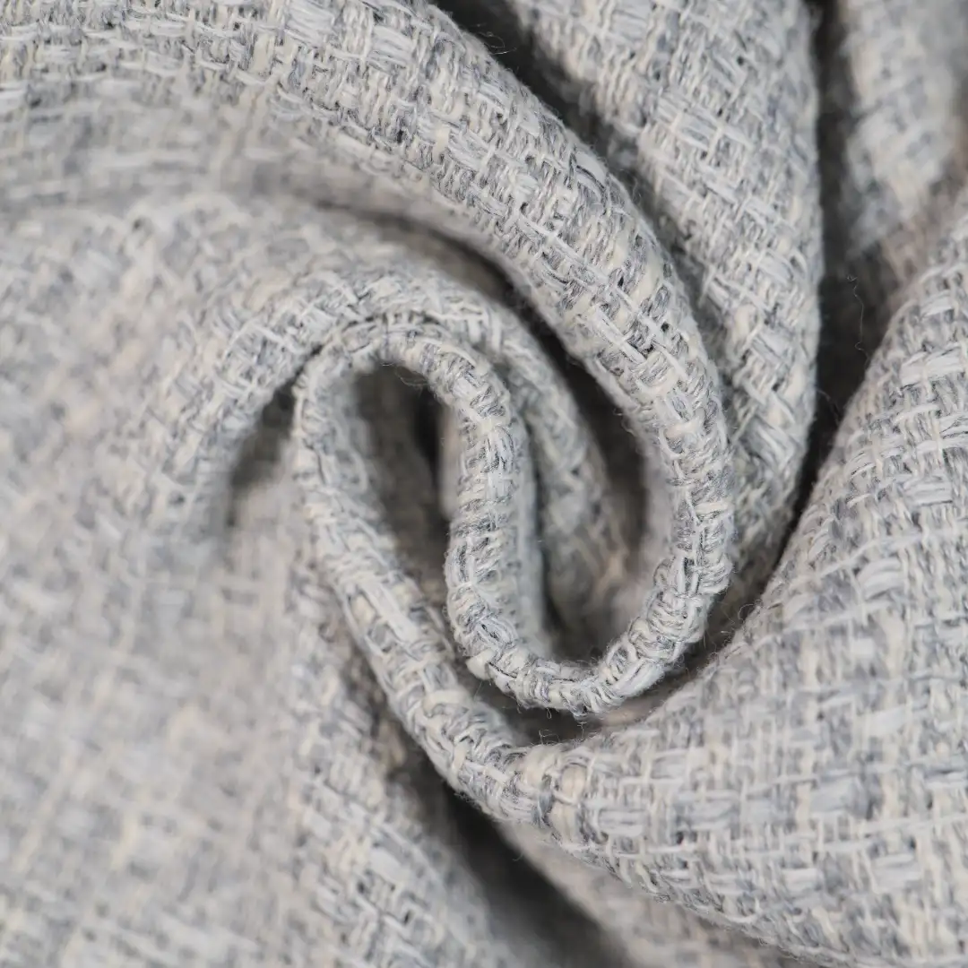 China Fabric for Jackets,Skirt Chanel-Style Fabric Woolen Polyester grey color buy from China wholesaler bulk order at wholesale price free worldwide shipping Alibaba