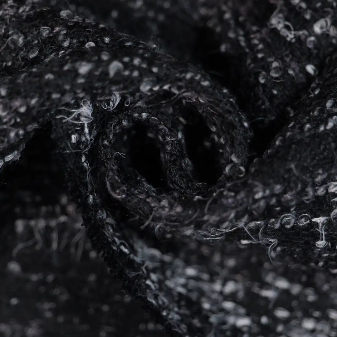 China Fabric for Jackets,Skirt Chanel-Style Fabric Woolen Polyester Acrylic Wool Nylon black color buy from China wholesaler bulk order at wholesale price free worldwide shipping Alibaba