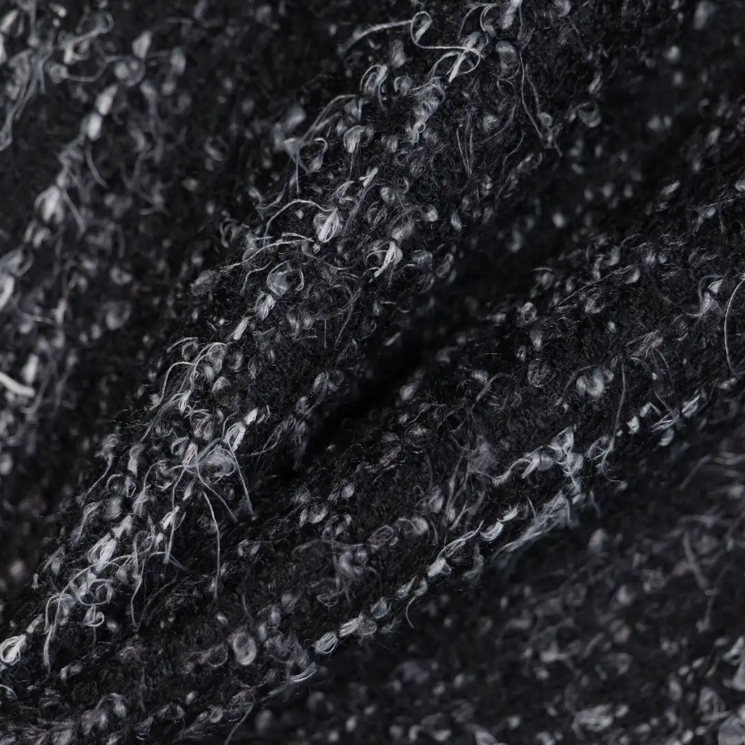 China Fabric for Jackets,Skirt Chanel-Style Fabric Woolen Polyester Acrylic Wool Nylon black color buy from China wholesaler bulk order at wholesale price free worldwide shipping Alibaba