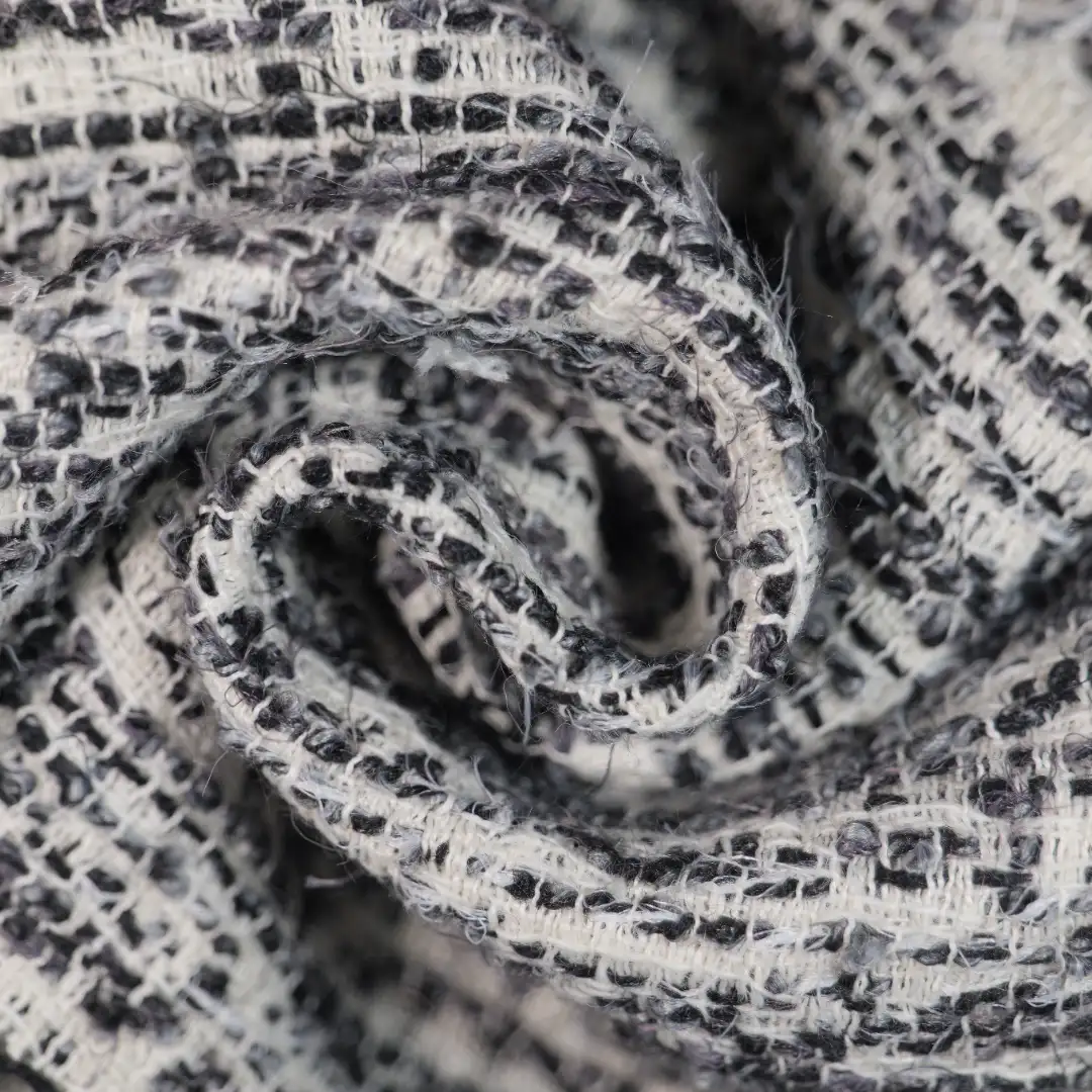 China Fabric for Jackets,Skirt Chanel-Style Fabric Woolen Polyester Acrylic Wool Nylon black color buy from China wholesaler bulk order at wholesale price free worldwide shipping Alibaba