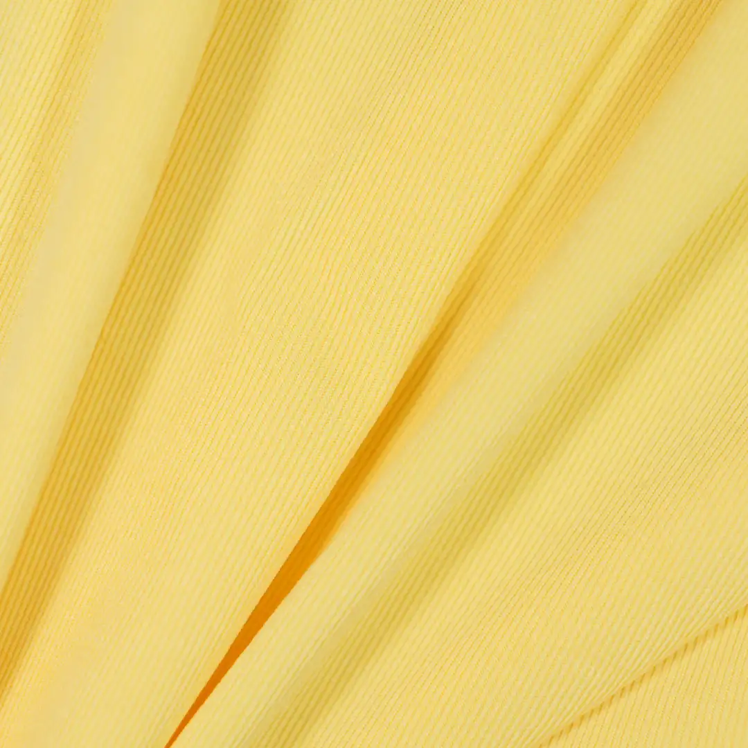 China Fabric for T-Shirt,Polo Shirt,Elastic Wide Headband,Womens Shapewear Dress (Sweater),Girls Wide Strap Dress (Sweater),Womens Drawstring Lantern Pants Single Jersey Knit Fabric Polyester Spandex yellow color buy from China wholesaler bulk order at wholesale price free worldwide shipping Alibaba
