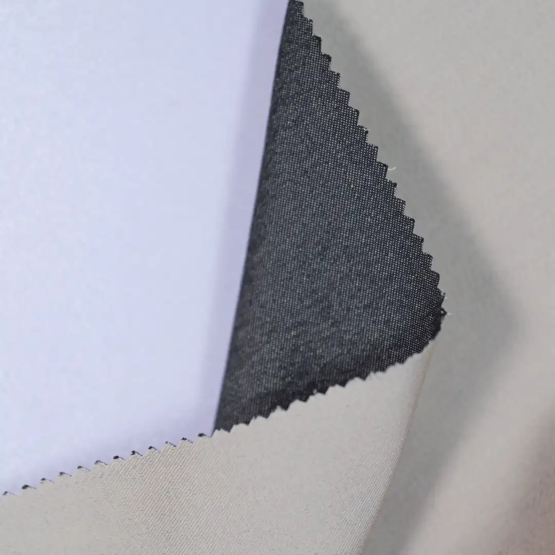 China Fabric for Blazer,Trench Coat CVC Poplin Woven Blended Fabric BCI Cotton Polyester Spandex Milky white color buy from China wholesaler bulk order at wholesale price free worldwide shipping Alibaba