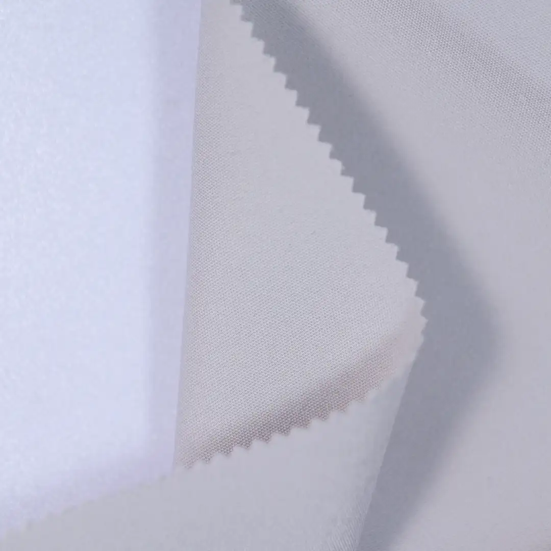 China Fabric for Blazer,Trench Coat CVC Poplin Woven Blended Fabric BCI Cotton Recycled Polyester Spandex Milky white color buy from China wholesaler bulk order at wholesale price free worldwide shipping Alibaba