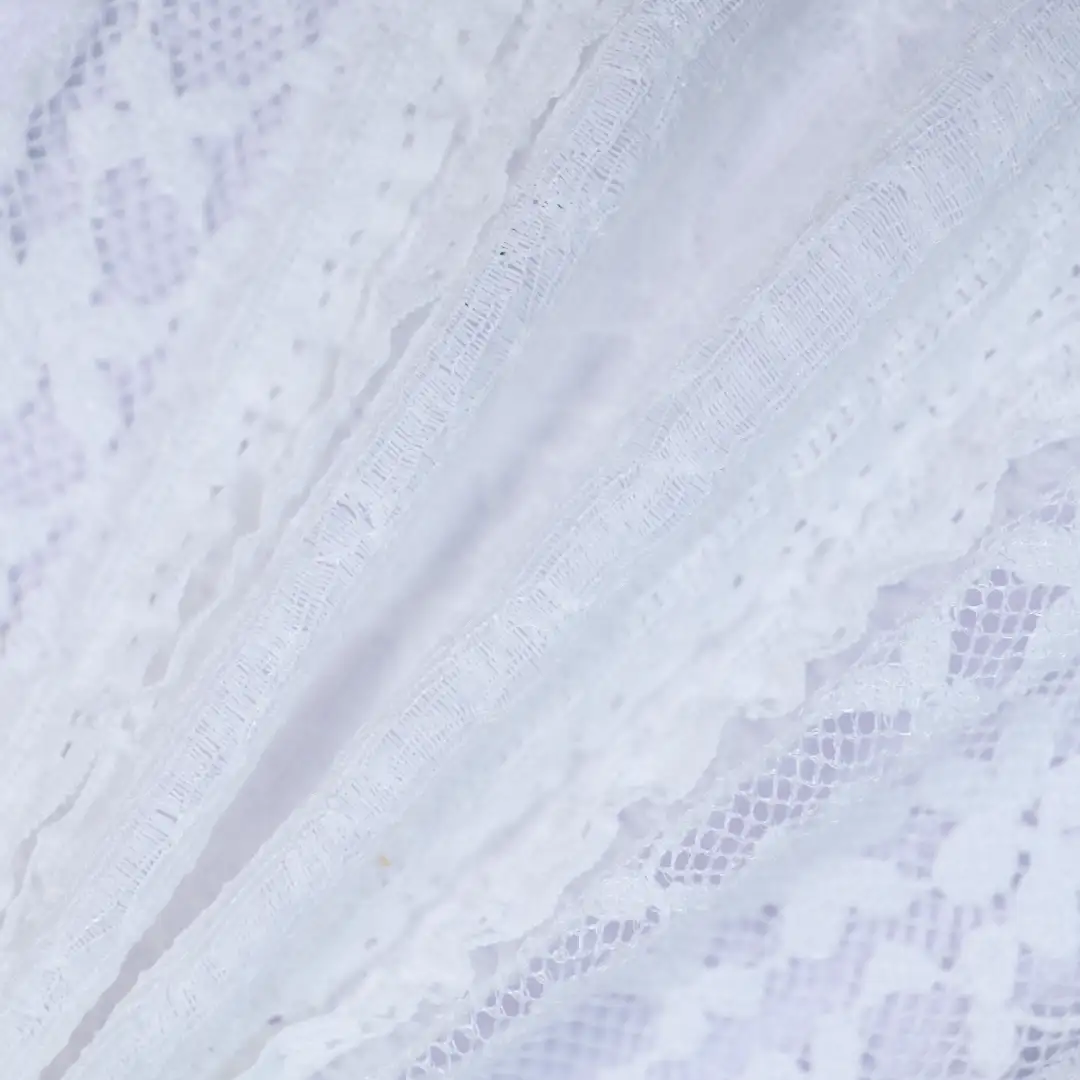 China Fabric for Shorts,Ruffle Shirt Dress,Strap Midi Dress,Tank Wrap Midi Dress Lace Knit Fabric Polyester Elastane white color buy from China wholesaler bulk order at wholesale price free worldwide shipping Alibaba