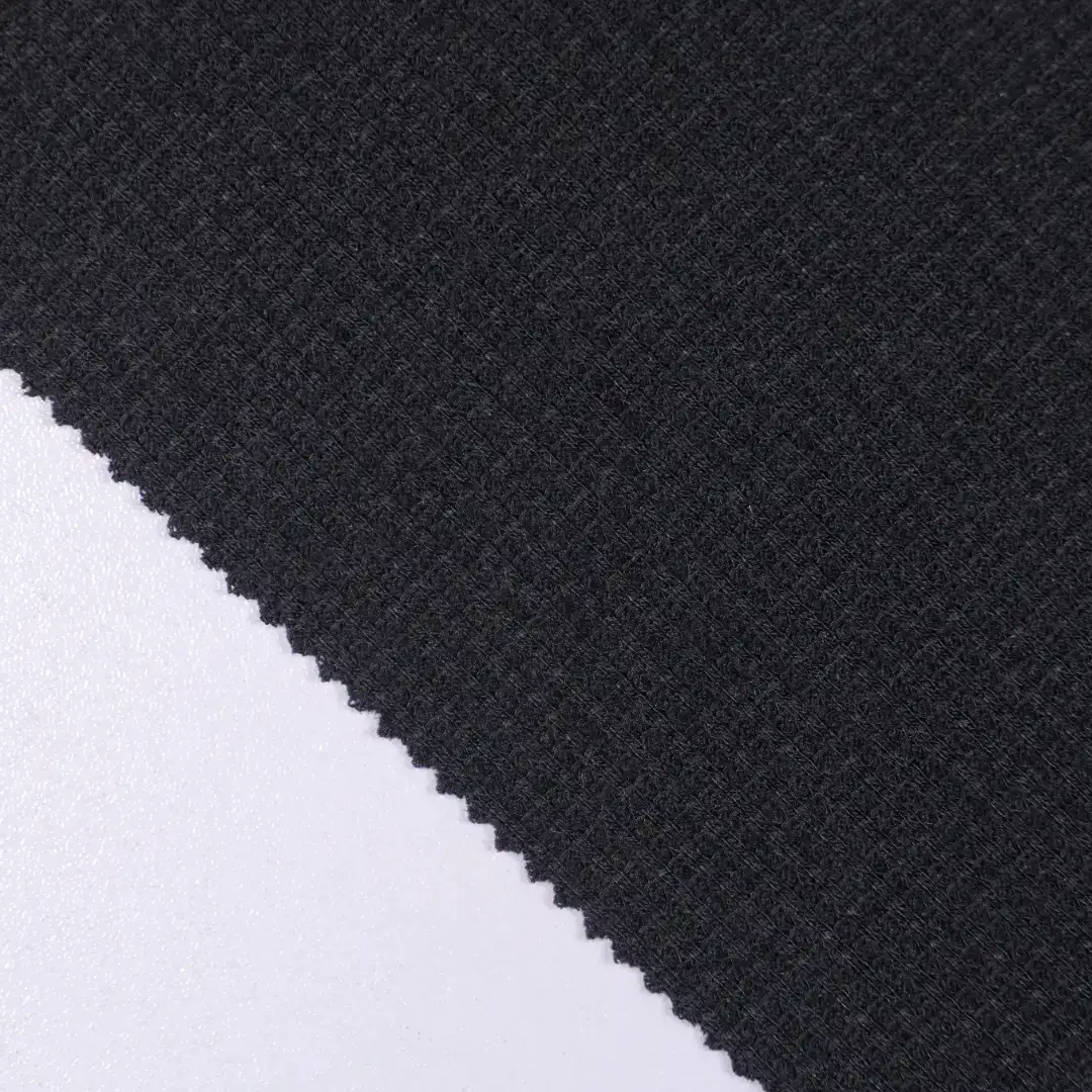 China Fabric for T-Shirt,Polo Shirt Waffle Knit Fabric Polyester Spandex black color buy from China wholesaler bulk order at wholesale price free worldwide shipping Alibaba