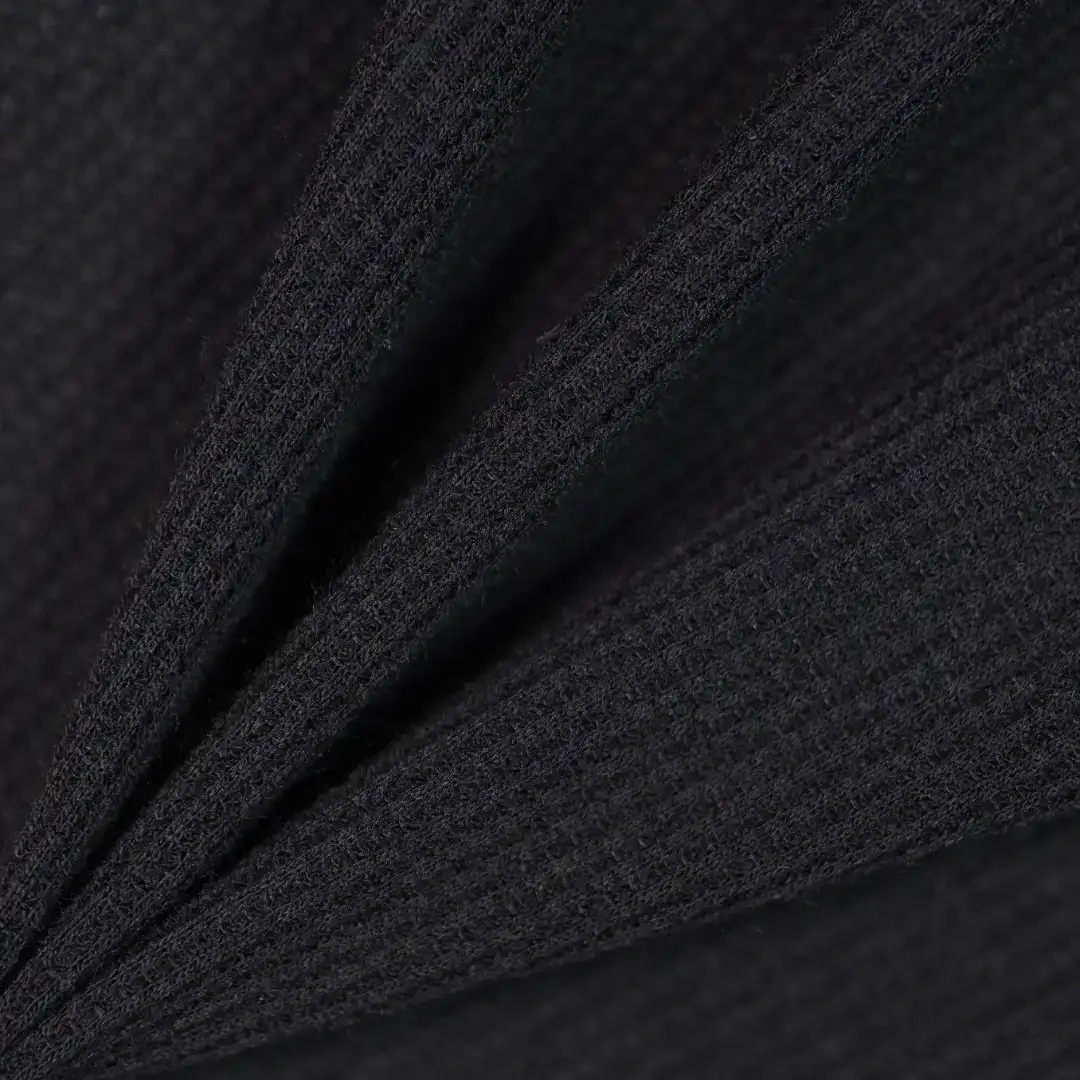 China Fabric for T-Shirt,Polo Shirt Waffle Knit Fabric Polyester Spandex black color buy from China wholesaler bulk order at wholesale price free worldwide shipping Alibaba