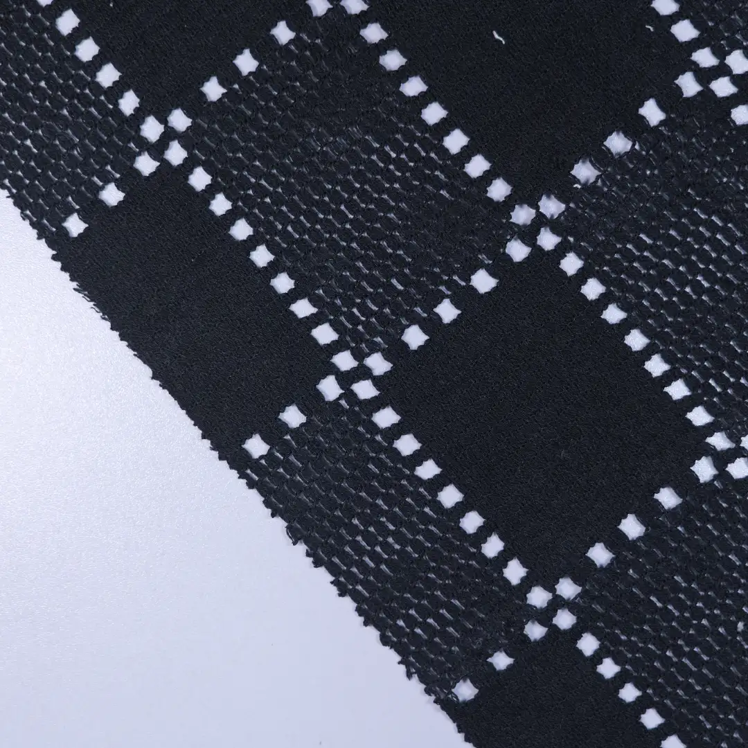 China Fabric for T-Shirt,Polo Shirt,Blouse Lace Knit Fabric Polyester Cotton black color buy from China wholesaler bulk order at wholesale price free worldwide shipping Alibaba