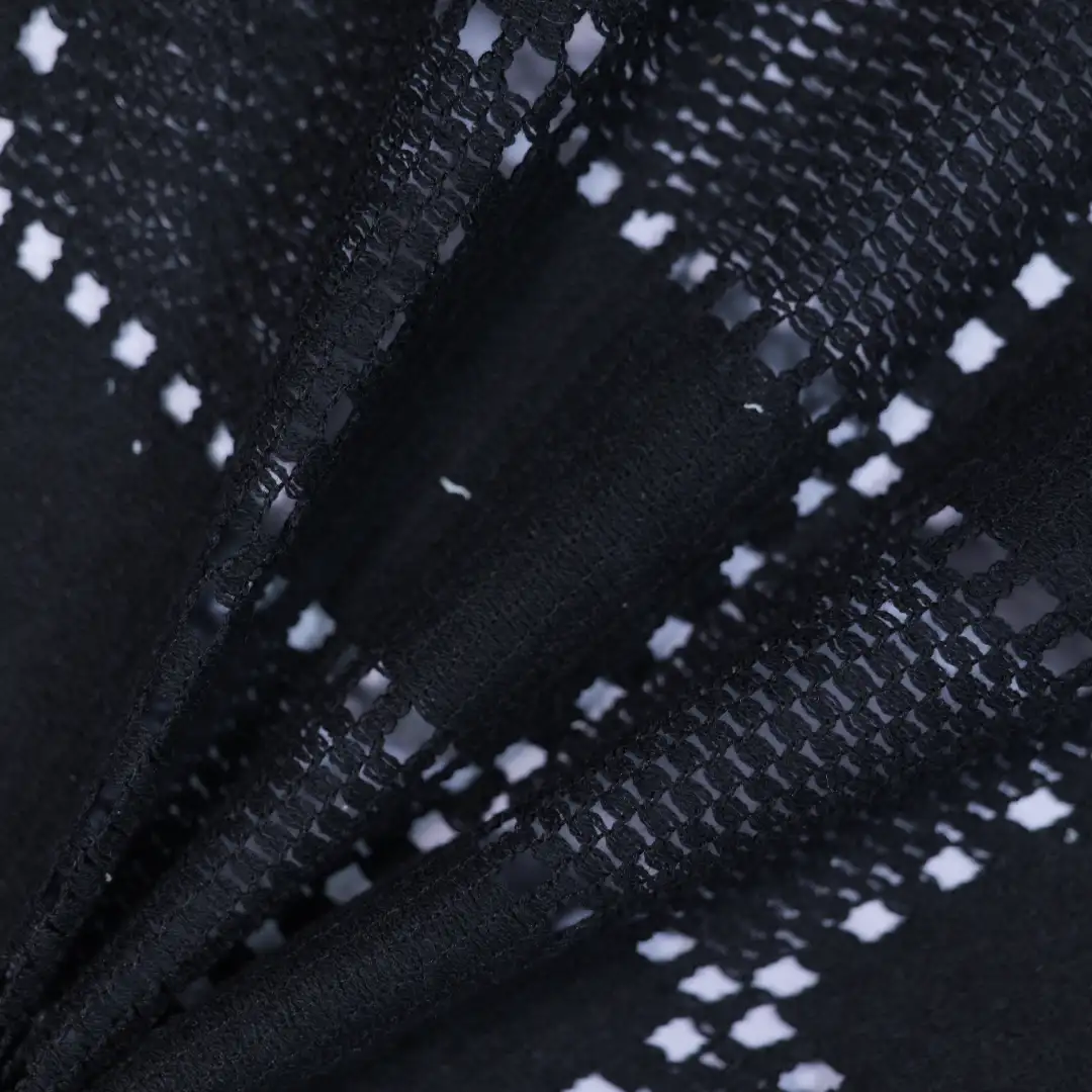 China Fabric for T-Shirt,Polo Shirt,Blouse Lace Knit Fabric Polyester Cotton black color buy from China wholesaler bulk order at wholesale price free worldwide shipping Alibaba