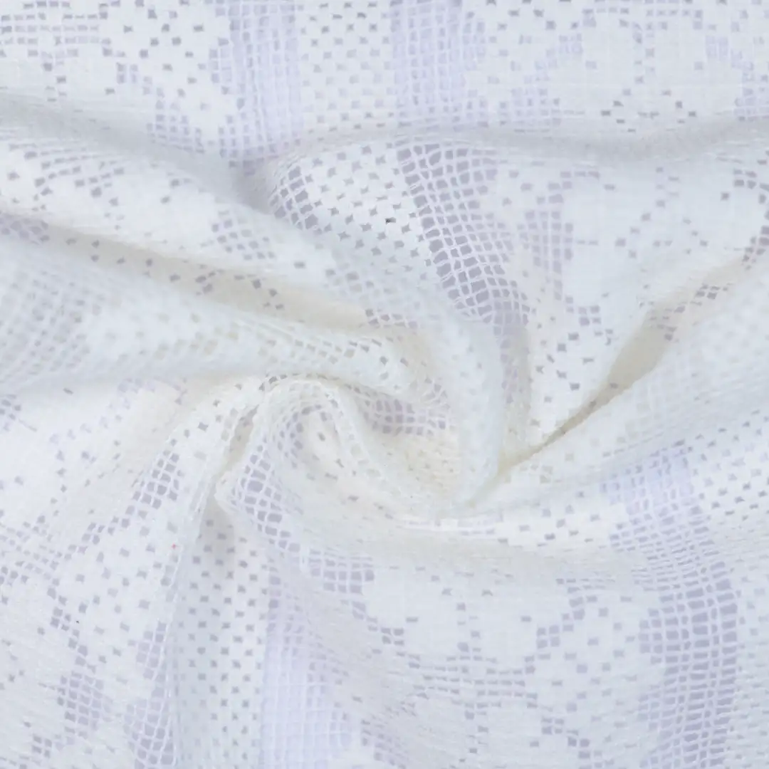 China Fabric for T-Shirt,Polo Shirt,Blouse,Skirt Lace Knit Fabric Polyester Cotton Milky white color buy from China wholesaler bulk order at wholesale price free worldwide shipping Alibaba