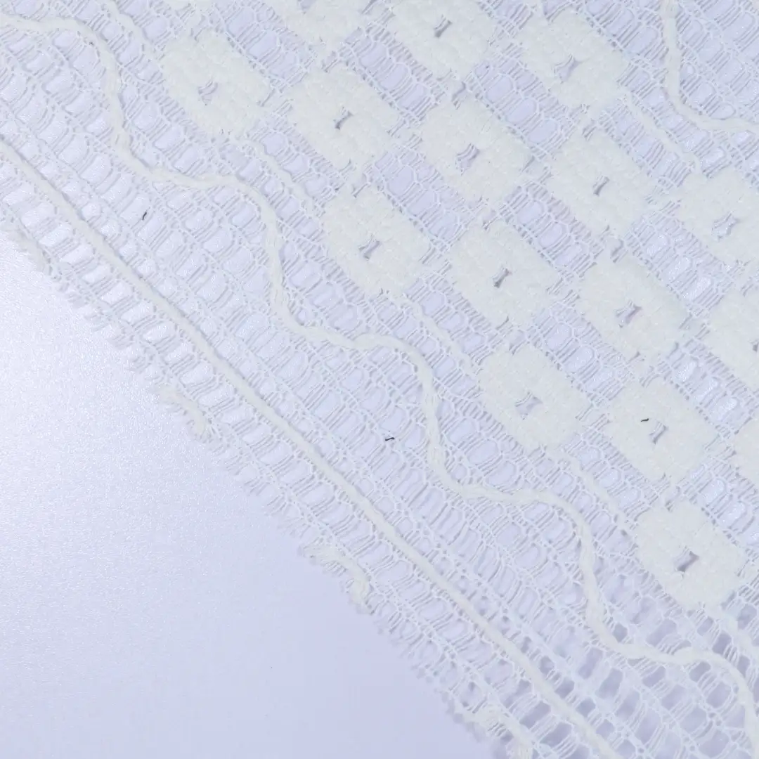 China Fabric for T-Shirt,Polo Shirt,Skirt Lace Knit Fabric Polyester Cotton Milky white color buy from China wholesaler bulk order at wholesale price free worldwide shipping Alibaba