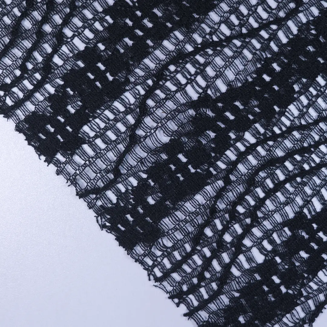 China Fabric for T-Shirt,Polo Shirt,Skirt Lace Knit Fabric Polyester Cotton black color buy from China wholesaler bulk order at wholesale price free worldwide shipping Alibaba