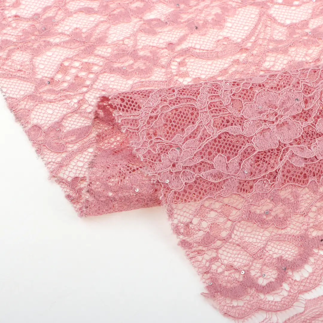 China Fabric for Crop Top,Lingerie,Skirt Lace Knit Fabric Nylon Polyester white、black、Light-peach and green、date red、blue、dusty pink color buy from China wholesaler bulk order at wholesale price free worldwide shipping Alibaba