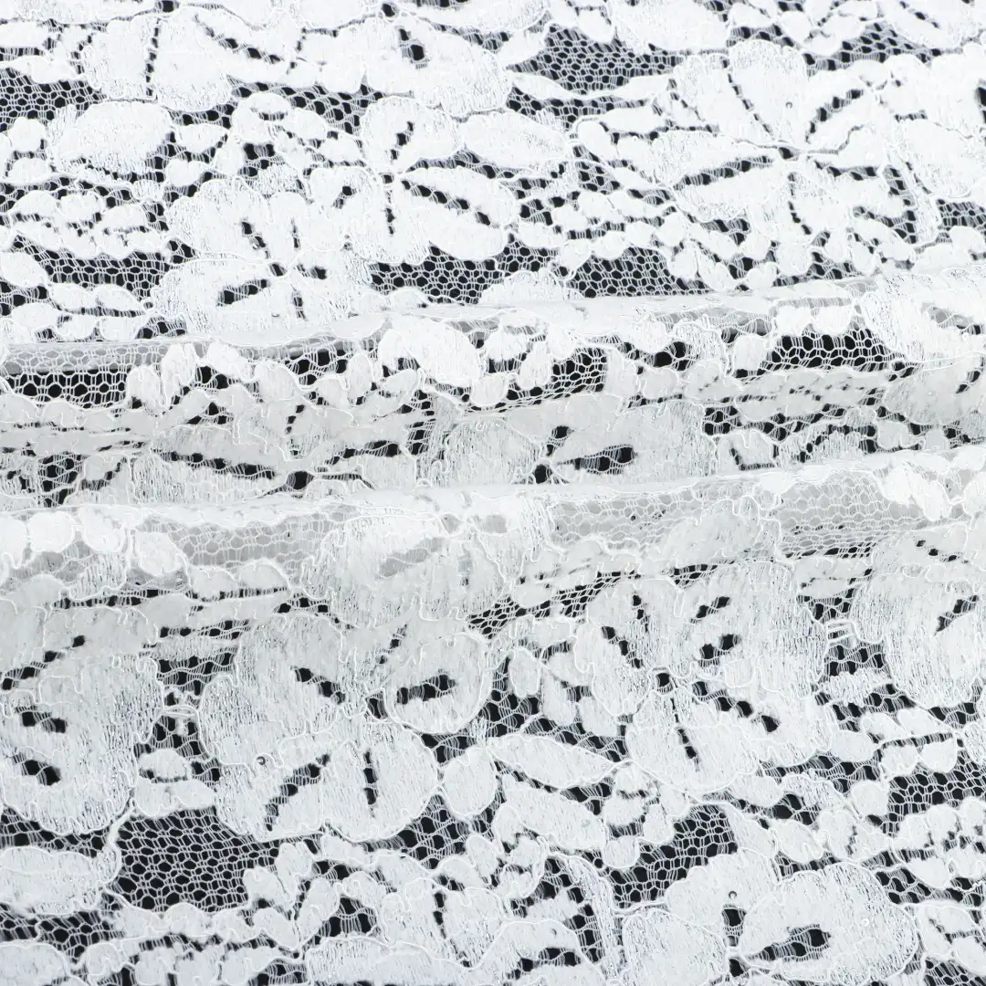 China Fabric for Crop Top,Lingerie,Skirt Lace Knit Fabric Polyester Nylon white、black、Light-peach and gray、white and pink、date red color buy from China wholesaler bulk order at wholesale price free worldwide shipping Alibaba