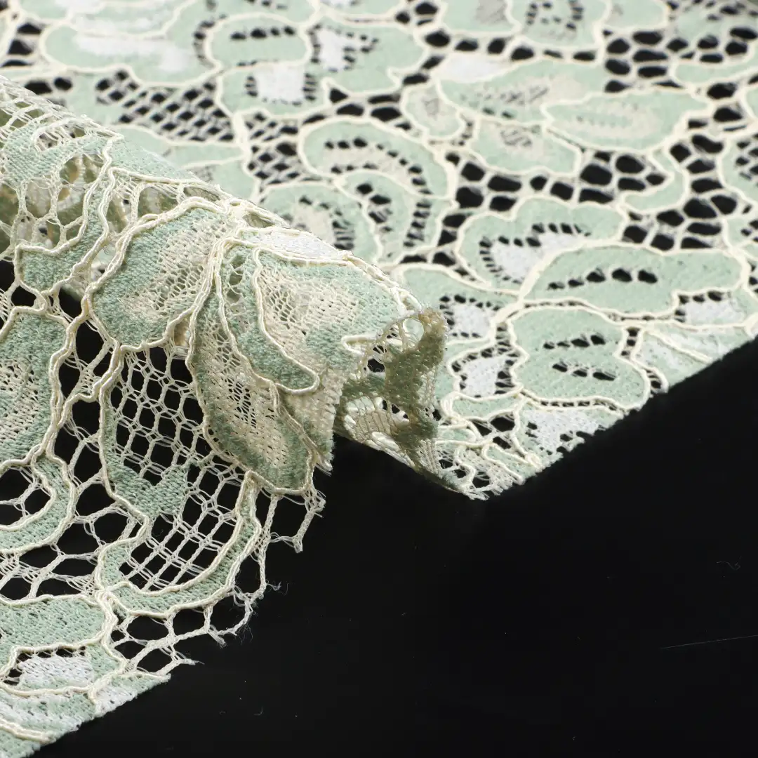 China Fabric for Tank Top,Crop Top,Lingerie,Skirt Lace Knit Fabric Nylon Cotton Polyester black、royalblue、apricot and green、orange and green color buy from China wholesaler bulk order at wholesale price free worldwide shipping Alibaba