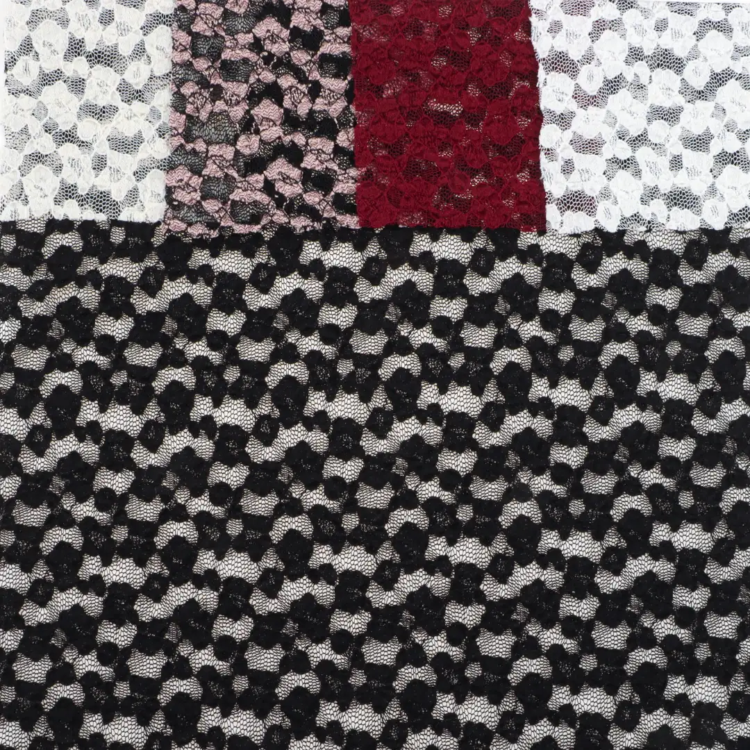 China Fabric for Tank Top,Crop Top,Lingerie,Skirt Lace Knit Fabric Nylon Cotton Spandex white、black、apricot、pink and black、date red color buy from China wholesaler bulk order at wholesale price free worldwide shipping Alibaba