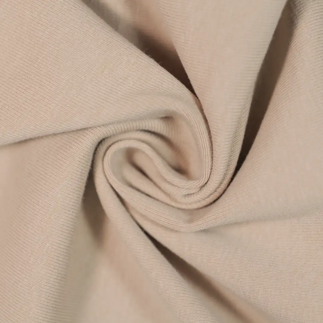 China Fabric for T-Shirt,Polo Shirt,Loungewear Rib Knit Fabric Cotton Spandex Khaki color buy from China wholesaler bulk order at wholesale price free worldwide shipping Alibaba