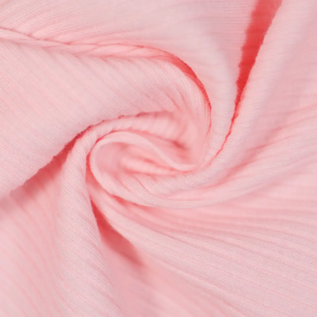 China Fabric for T-Shirt,Polo Shirt Rib Knit Fabric Cotton Spandex pink color buy from China wholesaler bulk order at wholesale price free worldwide shipping Alibaba