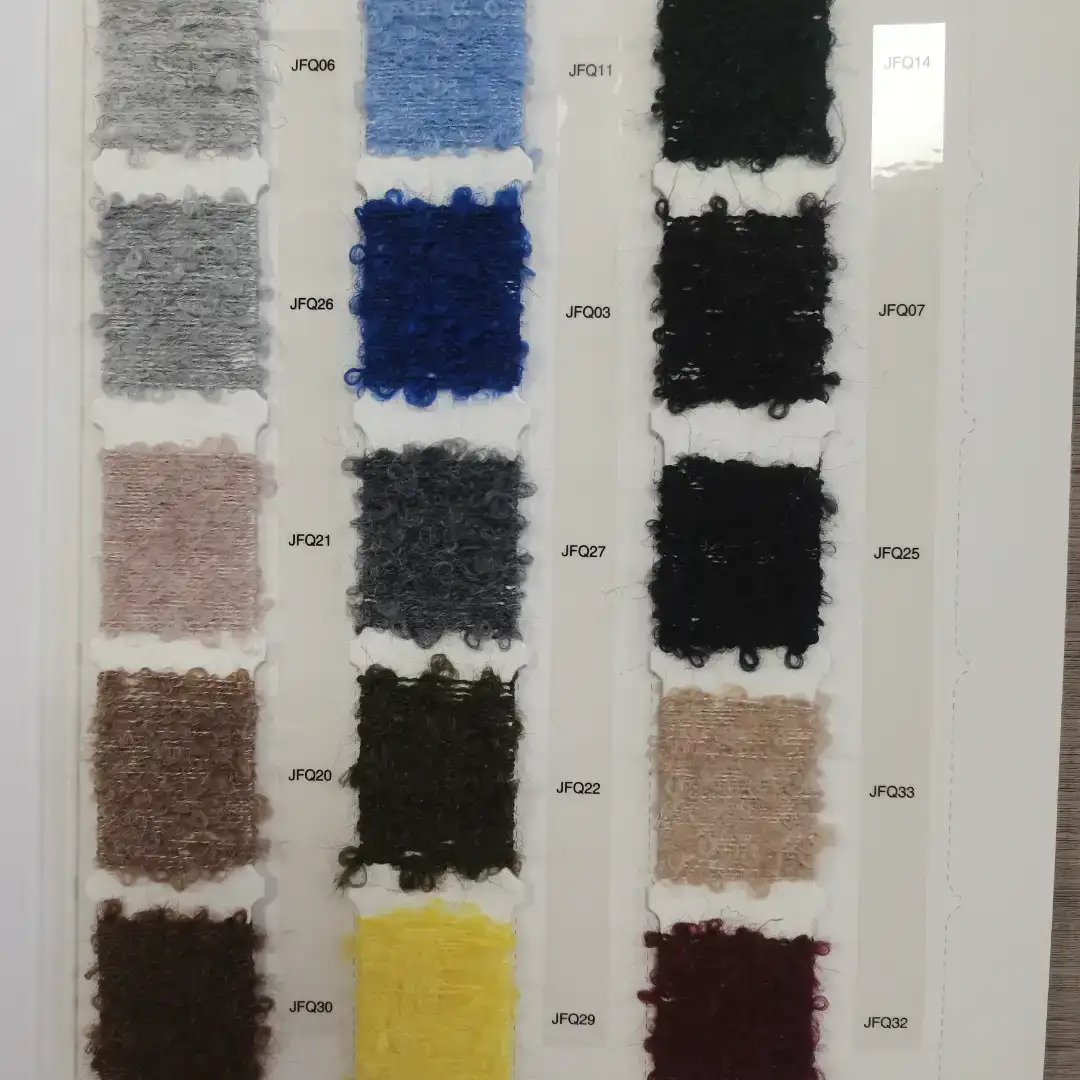 China Yarn for Open Cardigan (Sweater),Full-Zipper Cardigan (Sweater),Half-Zipper Cardigan (Sweater),Knitted Jacket (Sweater),Round Neck Pullover (Sweater) Boucle Yarn Fancy Yarn Polyester Acrylic Wool Elastane Ivory color buy from China wholesaler bulk order at wholesale price free worldwide shipping Alibaba
