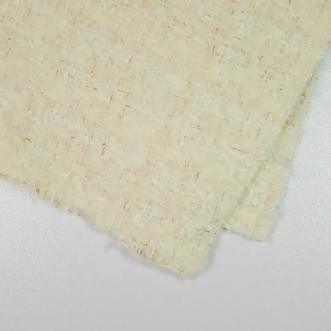 China Fabric for Skirt,Suit,Uniform Chanel-Style Fabric Woolen Polyester Wool Beige color buy from China wholesaler bulk order at wholesale price free worldwide shipping Alibaba