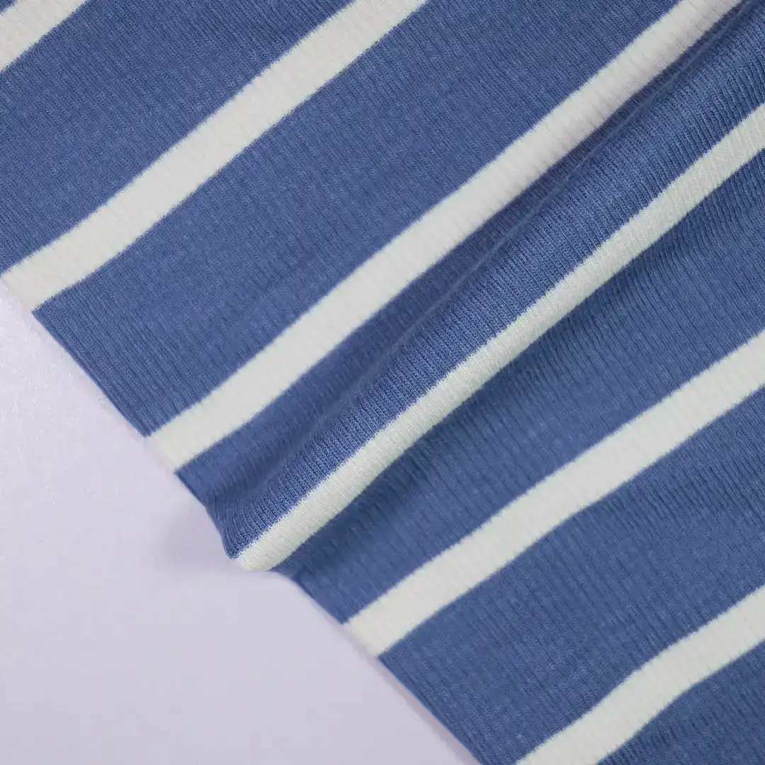 China Fabric for T-Shirt,Jogger,Ruffle Shirt Dress,Strap Midi Dress Rib Knit Fabric Elastane Modal Navy color buy from China wholesaler bulk order at wholesale price free worldwide shipping Alibaba