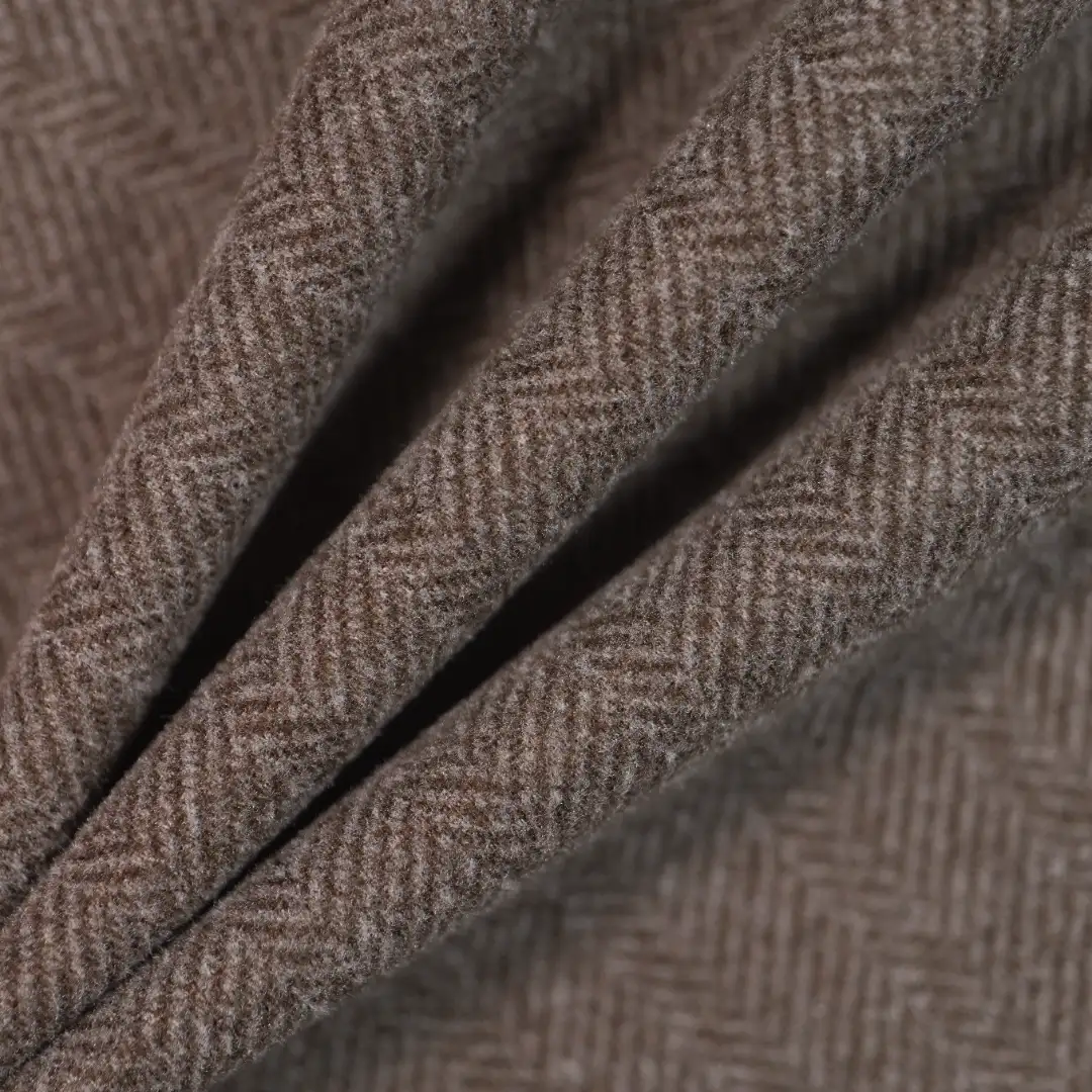 China Fabric for Blazer,Trench Coat,Overcoat Woolen Herringbone Woolen Polyester BRAUN color buy from China wholesaler bulk order at wholesale price free worldwide shipping Alibaba