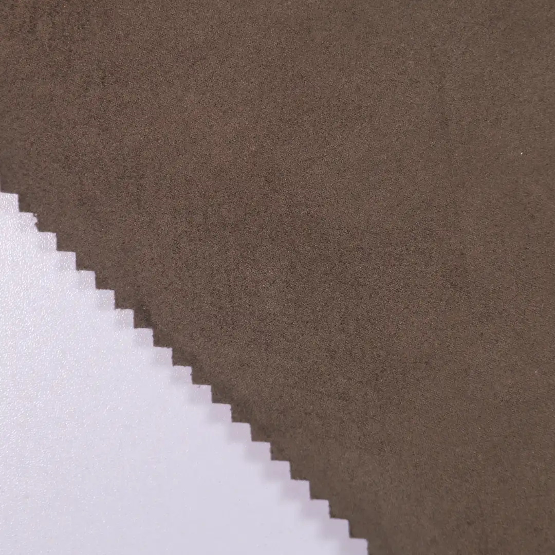 China Fabric for Jackets Suede Knit Fabric Polyester Spandex brown color buy from China wholesaler bulk order at wholesale price free worldwide shipping Alibaba