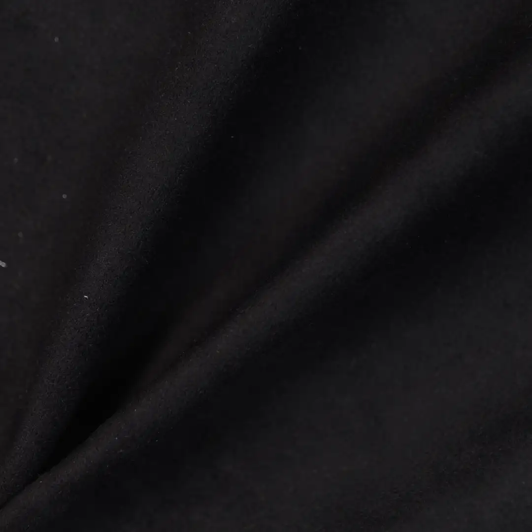 China Fabric for Jackets Warp Suede Knit Fabric Polyester Spandex black color buy from China wholesaler bulk order at wholesale price free worldwide shipping Alibaba