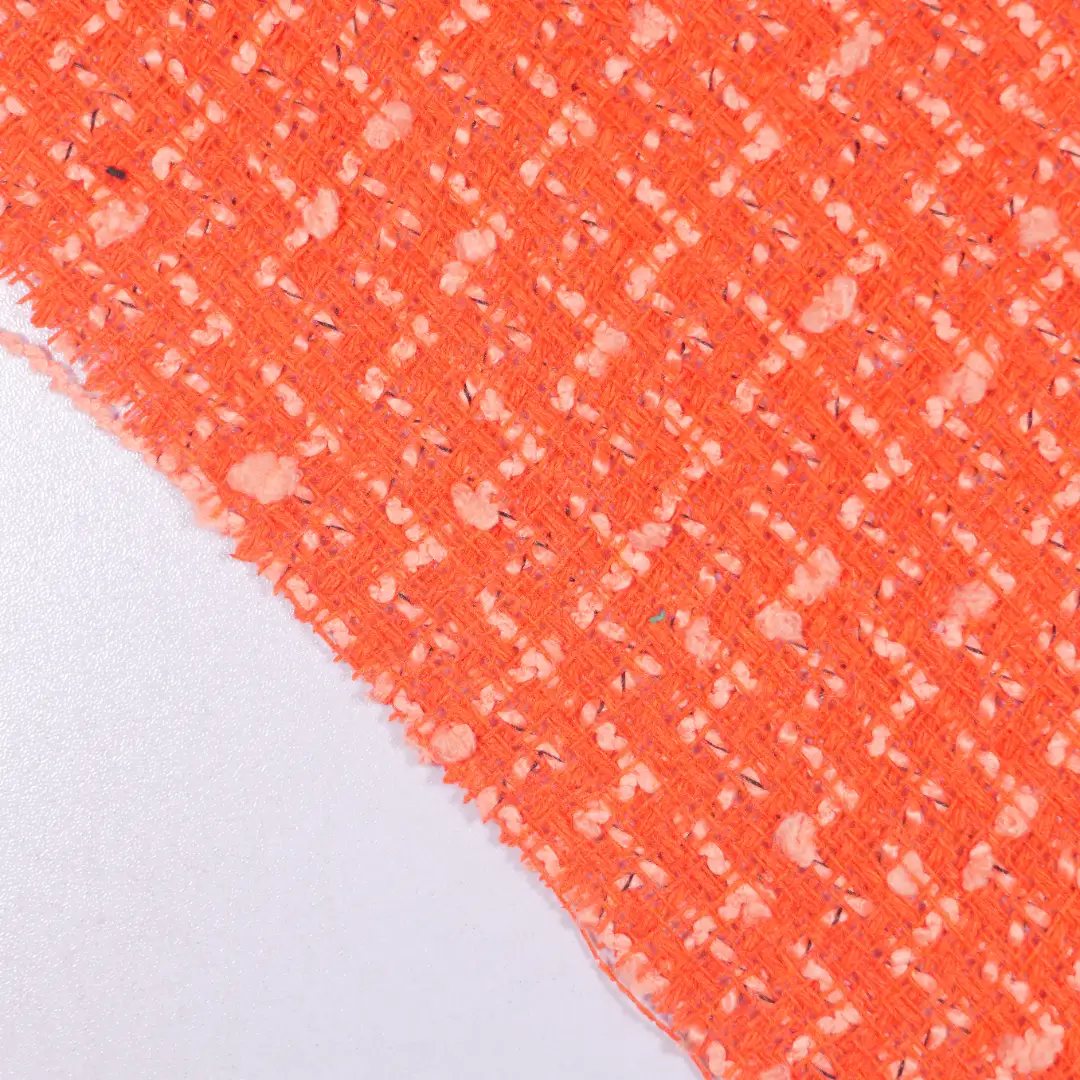China Fabric for Crop Top,Trench Coat,Overcoat Chanel-Style Fabric Woolen Polyester Orange-red color buy from China wholesaler bulk order at wholesale price free worldwide shipping Alibaba