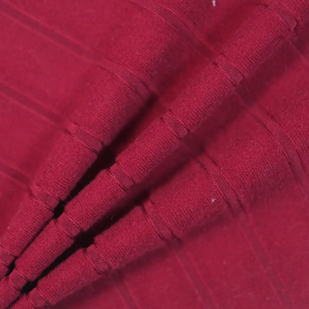 China Fabric for T-Shirt,Polo Shirt,Hoodie,Loungewear Rib Knit Fabric Polyester Spandex burgundy color buy from China wholesaler bulk order at wholesale price free worldwide shipping Alibaba