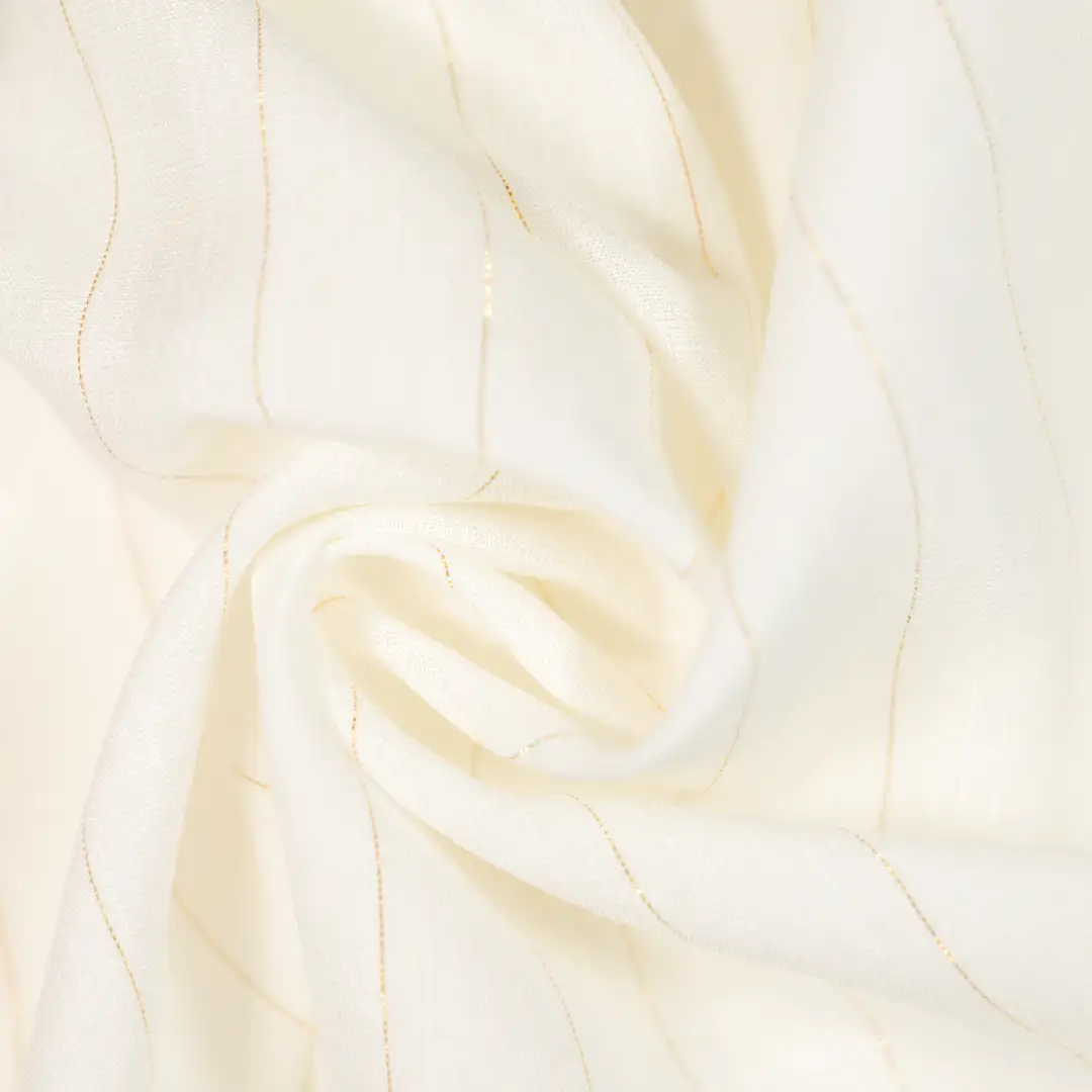 China Fabric for Shirt,Crop Top,Skirt,Shorts,Womens Front-Opening Midi Skirt Yarn Dyed Stripe Woven Blended Fabric Polyester Polyamide Rayon rice color buy from China wholesaler bulk order at wholesale price free worldwide shipping Alibaba