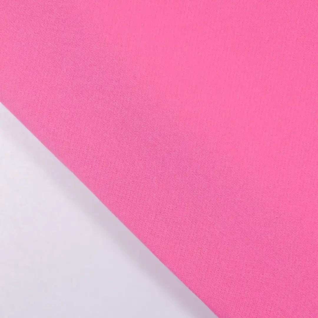 China Fabric for Suit,Puffball Strappy Dress,Womens Mid Rise Wide Leg Pants Polyester/Rayon Plain Woven Blended Fabric Polyester Spandex pink color buy from China wholesaler bulk order at wholesale price free worldwide shipping Alibaba