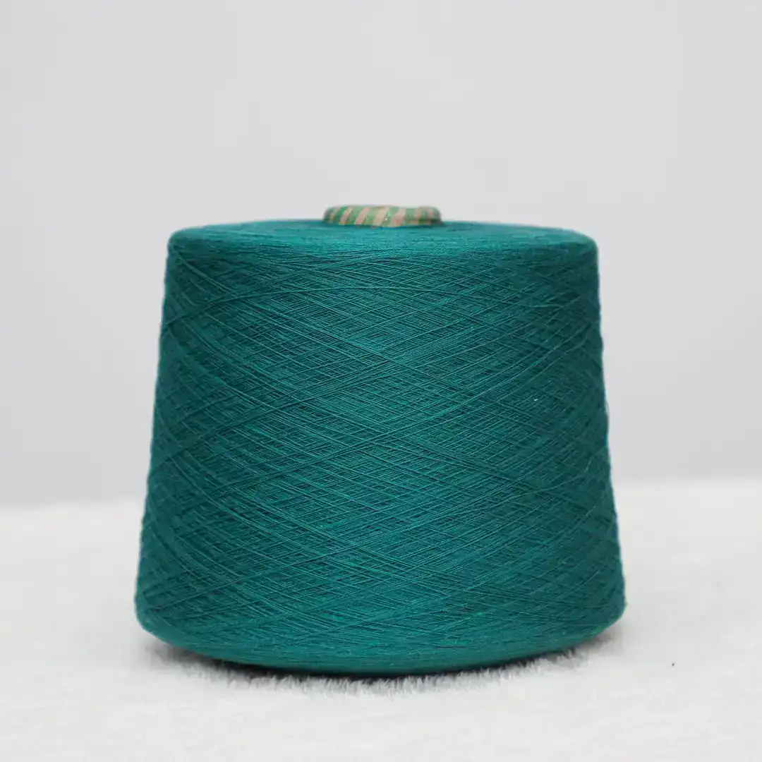 China Yarn for Ladies Vest (Sweater),Open Cardigan (Sweater),Crop Top Pullover (Sweater),Polo T-shirt (Sweater),Roll Neck Jumper (Sweater) Semi-Worsted Spun Regular Yarn Cotton Green color buy from China wholesaler bulk order at wholesale price free worldwide shipping Alibaba