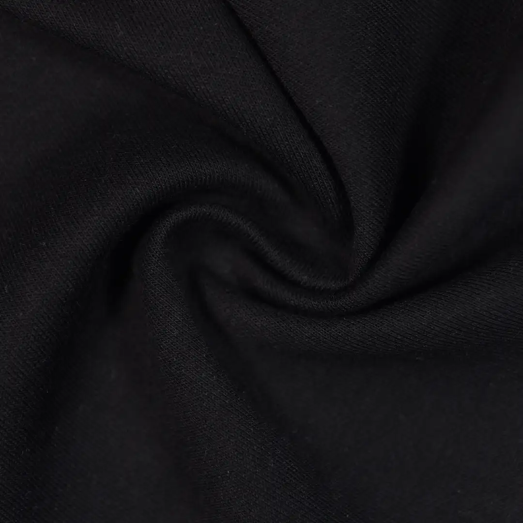 China Fabric for Jackets,Hoodie Interlock Knit Fabric Cotton Nylon black color buy from China wholesaler bulk order at wholesale price free worldwide shipping Alibaba