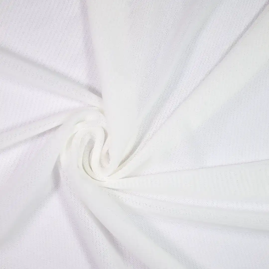 China Fabric for Interlining Mesh Knit Fabric Polyester Spandex White color buy from China wholesaler bulk order at wholesale price free worldwide shipping Alibaba
