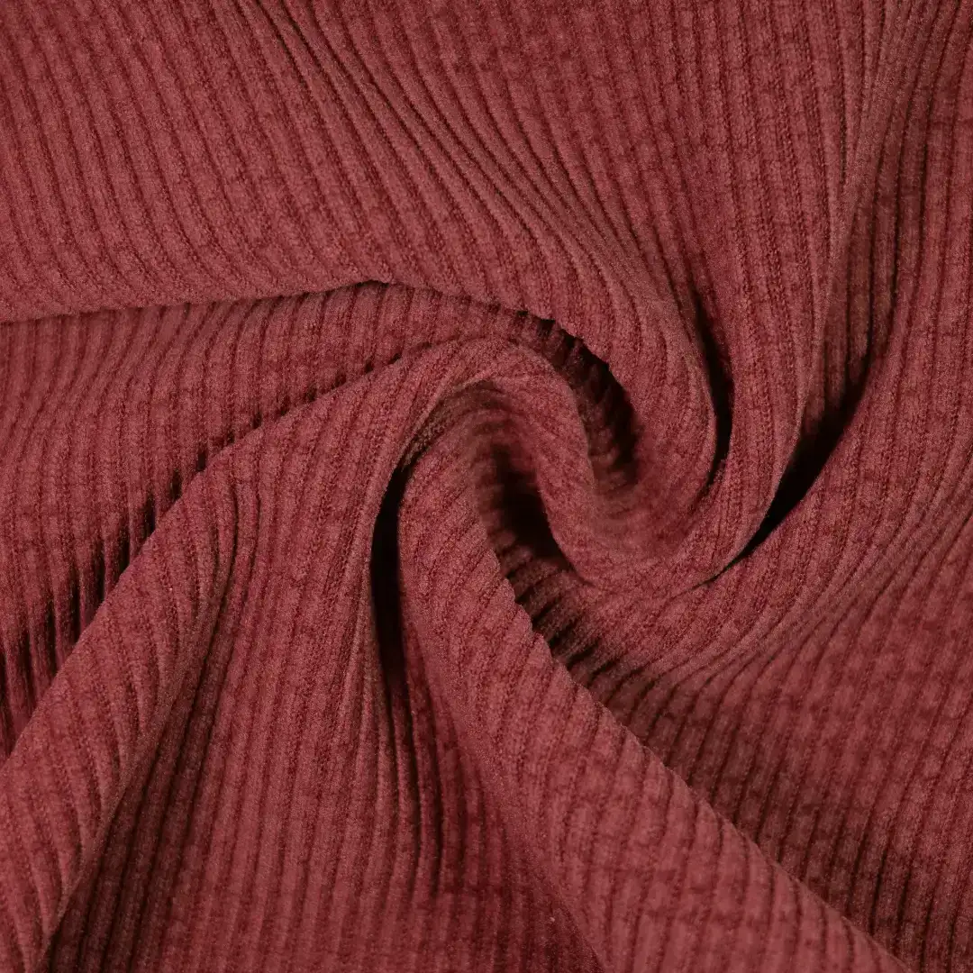 China Fabric for Jackets,Skirt,Over Shirt knitted Corduroy Knit Fabric Polyester Spandex Brown color buy from China wholesaler bulk order at wholesale price free worldwide shipping Alibaba