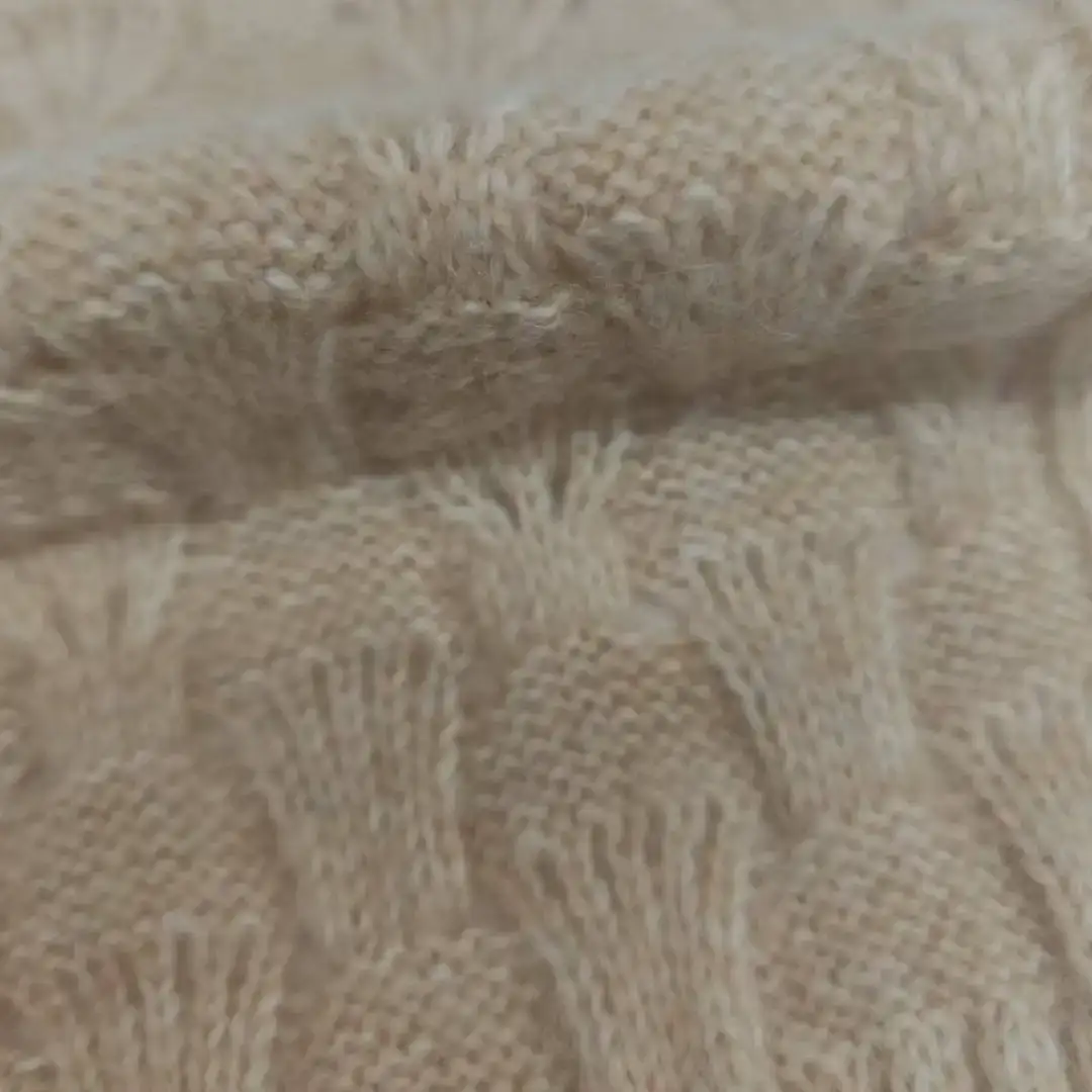 China Yarn for Full-Zipper Cardigan (Sweater),Half-Zipper Cardigan (Sweater),Shirt Half Sleeve Zipper (Sweater),Knitted Jacket (Sweater) Mossy Yarn Fancy Yarn Polyester Wool Acrylic Alpaca light tan color buy from China wholesaler bulk order at wholesale price free worldwide shipping Alibaba