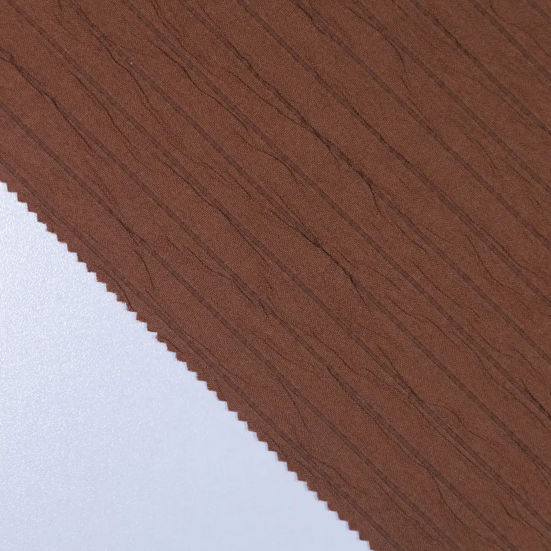 China Fabric for Blazer,Over Shirt Crepe Knit Fabric Polyester brown color buy from China wholesaler bulk order at wholesale price free worldwide shipping Alibaba