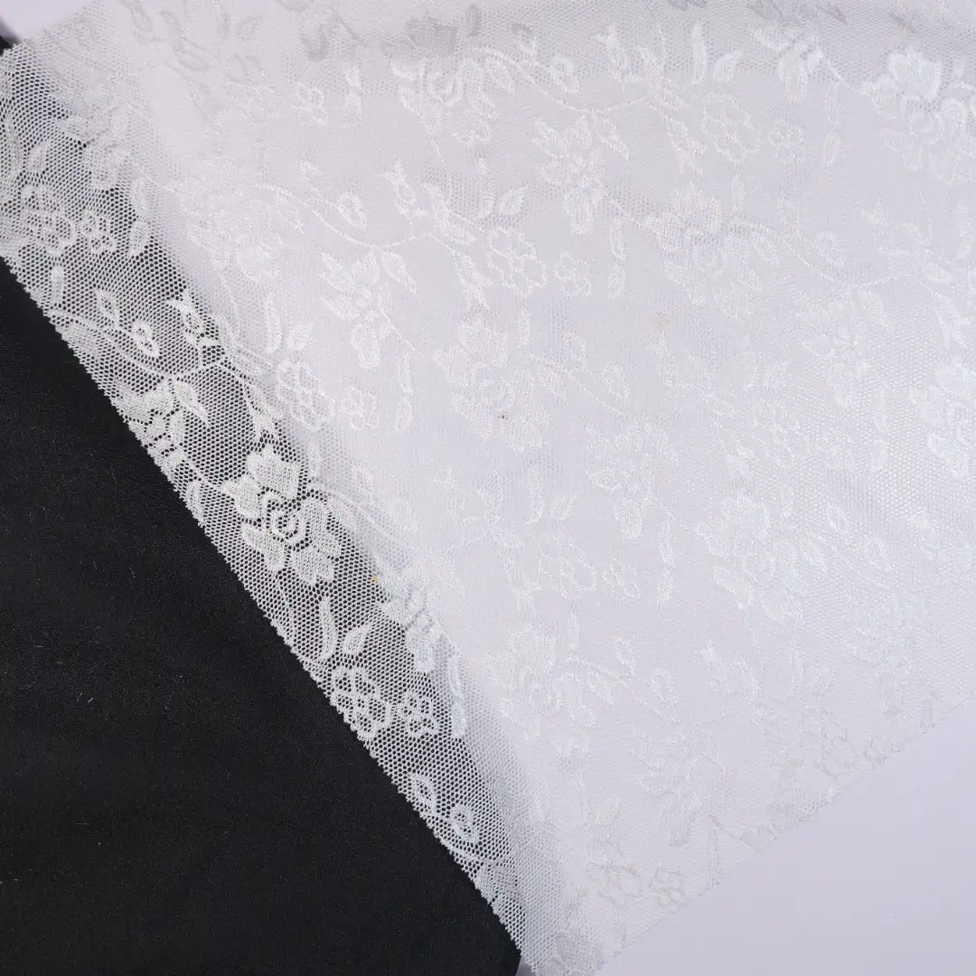 China Fabric for Skirt Lace Knit Fabric Nylon Spandex white color buy from China wholesaler bulk order at wholesale price free worldwide shipping Alibaba