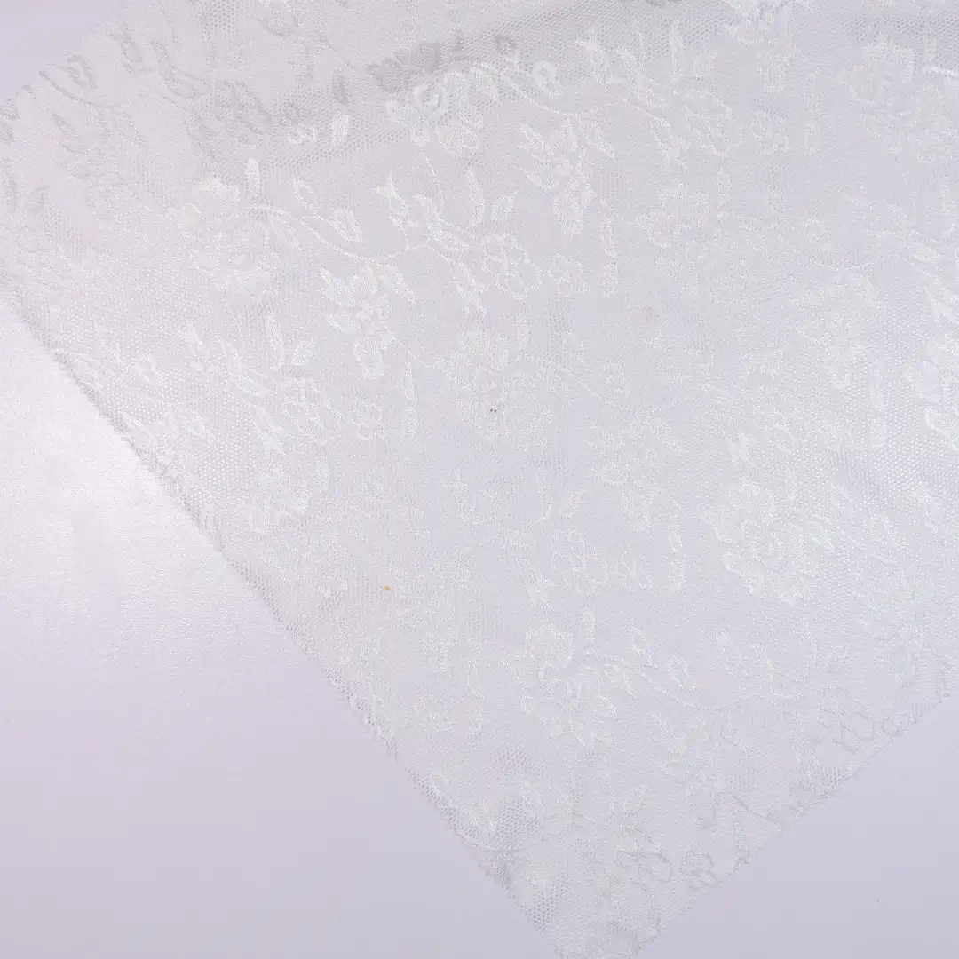 China Fabric for Skirt Lace Knit Fabric Nylon Spandex white color buy from China wholesaler bulk order at wholesale price free worldwide shipping Alibaba