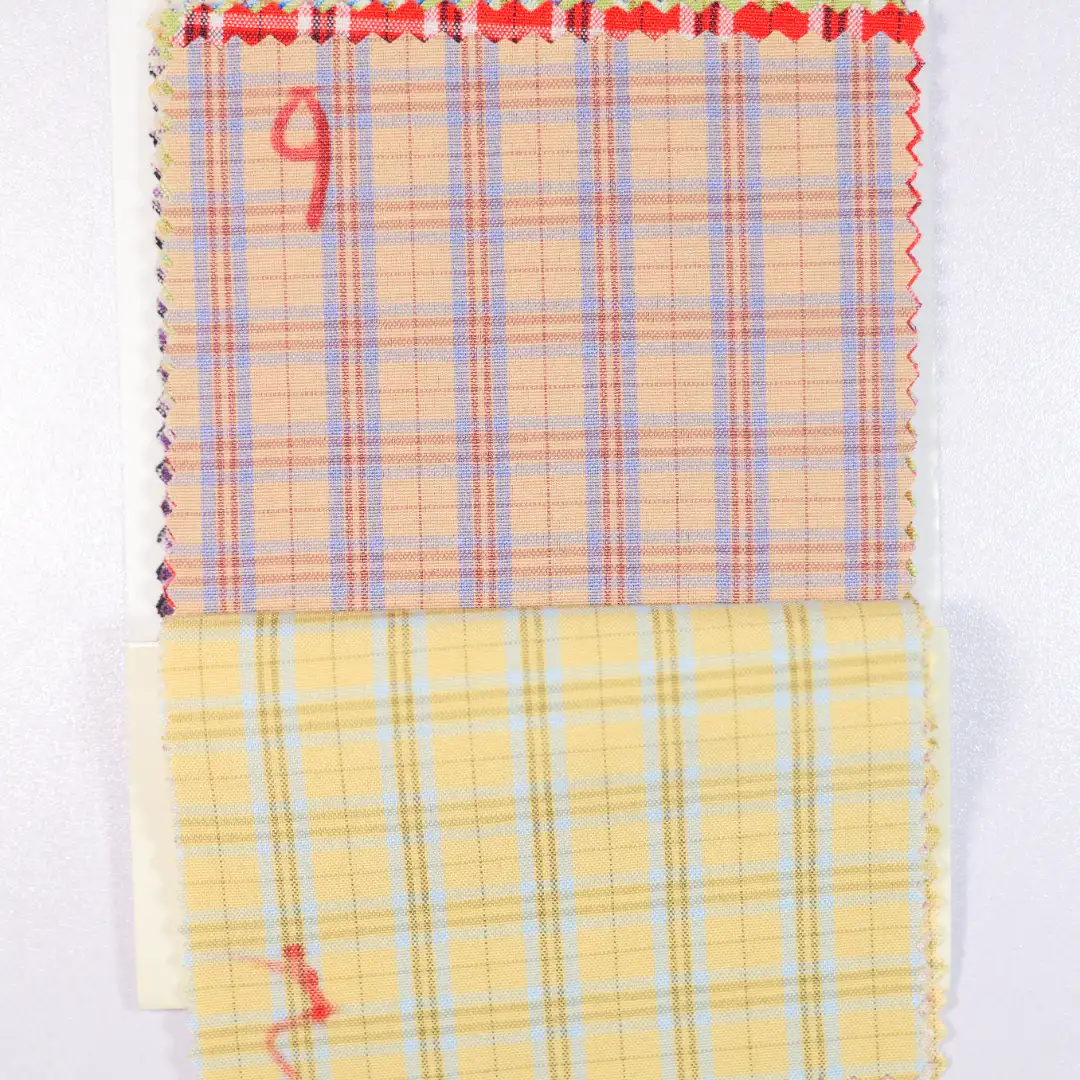 China Fabric for Jackets,Overcoat Yarn Dyed Check Woven Blended Fabric Polyester Rayon Spandex yellow color buy from China wholesaler bulk order at wholesale price free worldwide shipping Alibaba