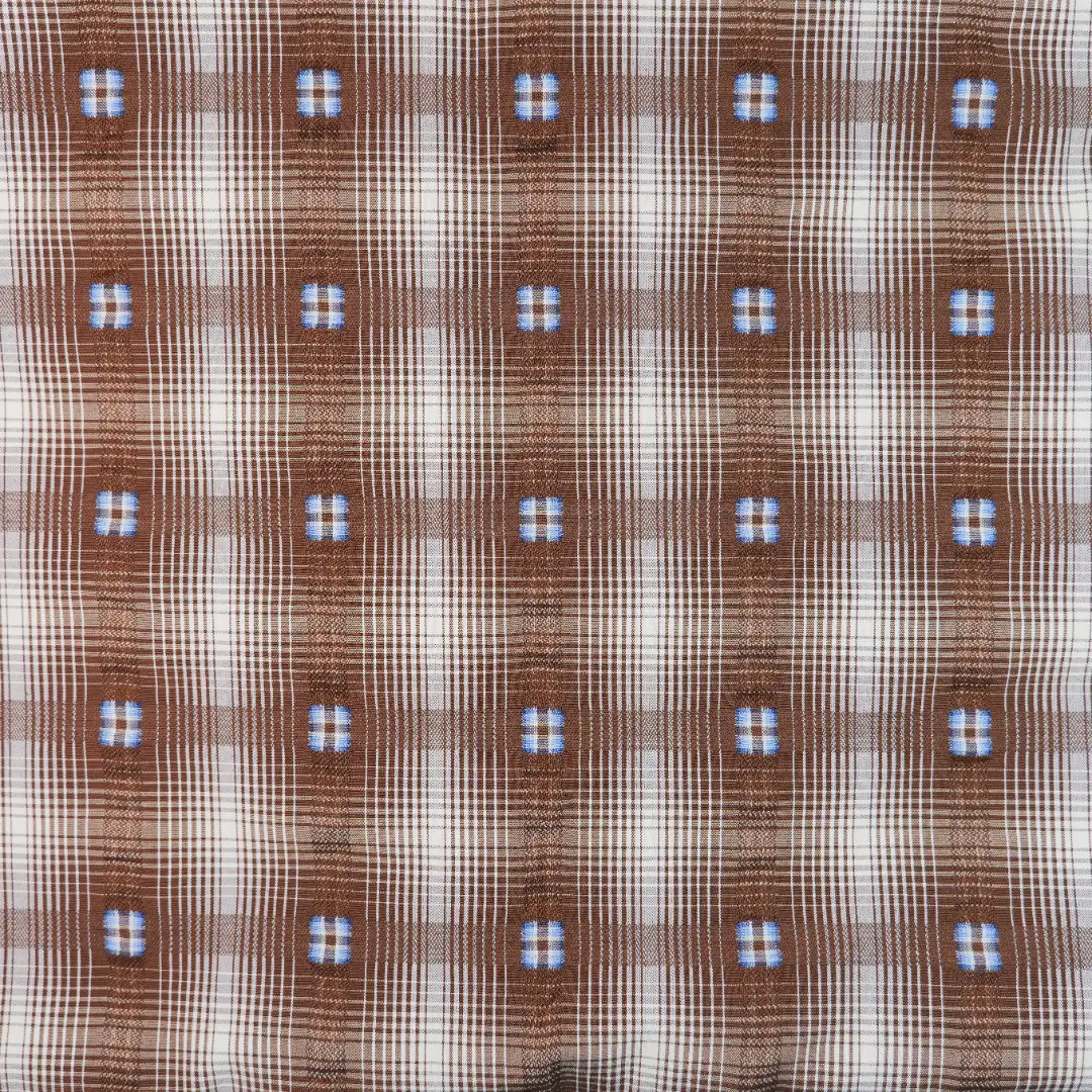 China Fabric for Shirt,Skirt,Backless Beach Dress Yarn Dyed Check Woven Blended Fabric Polyester Cotton COFFEE color buy from China wholesaler bulk order at wholesale price free worldwide shipping Alibaba