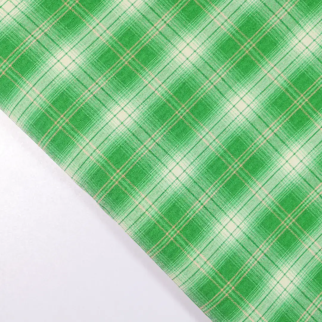 China Fabric for Shirt,Skirt,Backless Beach Dress Yarn Dyed Check Woven Blended Fabric Polyester Rayon GREEN color buy from China wholesaler bulk order at wholesale price free worldwide shipping Alibaba