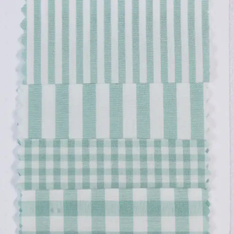 China Fabric for Shirt,Backless Beach Dress Yarn Dyed Check Natural Woven Fabric Cotton green color buy from China wholesaler bulk order at wholesale price free worldwide shipping Alibaba