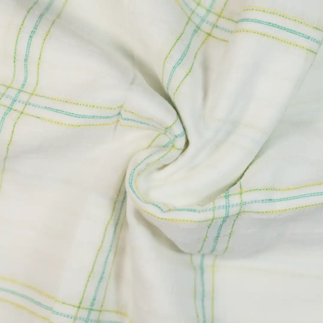 China Fabric for Shirt,Backless Beach Dress,Ruffle Shirt Dress,Strap Midi Dress Yarn Dyed Check Natural Woven Fabric Cotton WHITE GREEN color buy from China wholesaler bulk order at wholesale price free worldwide shipping Alibaba